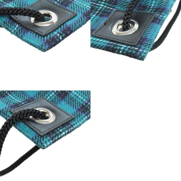 Jimmy Choo Knapsack Check Pattern Studs Backpack Daypack Canvas Women's - Picture 10 of 11